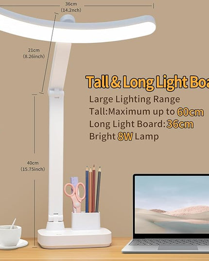 Cordless Desk Table Lamp Rechargeable Big Battery 4000MAH,Tall Reading Light 24inch /Bright 60 LED 8W / Touch Dimmable/Multifunctions,Wireless Lamp for Home Bedroom Bedside Office Dorm - LeafyLoom