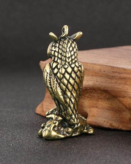 Vintage Solid Brass Owl Figurine - Adorable Desk Decor for Collectors - Perfect Home or Office Accent(Little Owl) - LeafyLoom