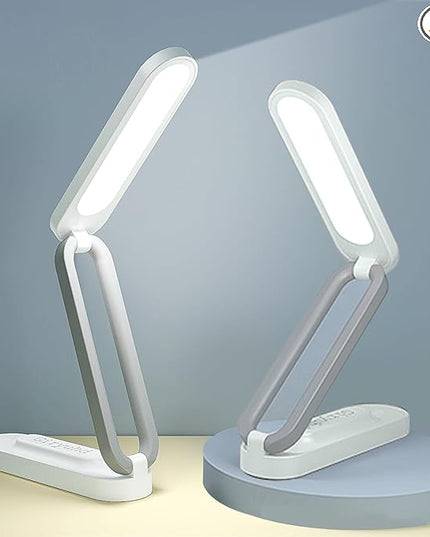 LED Desk Lamp for Office Home & Battery Operated Lamp Rechargeable Lamp Foldable & Portable Light, LED Desk Light Strip, 3 Brightness Dimmable Small Desk Lamp Wireless Reading Lamp(2PACK) - LeafyLoom