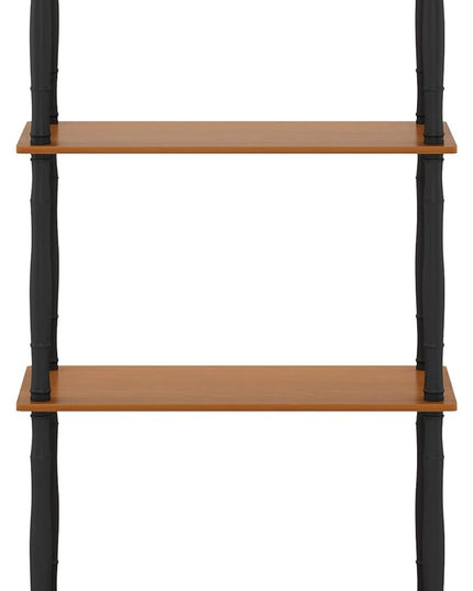Furinno Turn-N-Tube 4-Tier Multipurpose Shelf Display Rack, Classic Tubes, Light Cherry/Black - LeafyLoom
