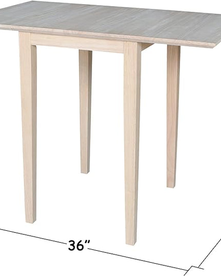 International Concepts Small Drop-leaf Table, Unfinished - LeafyLoom