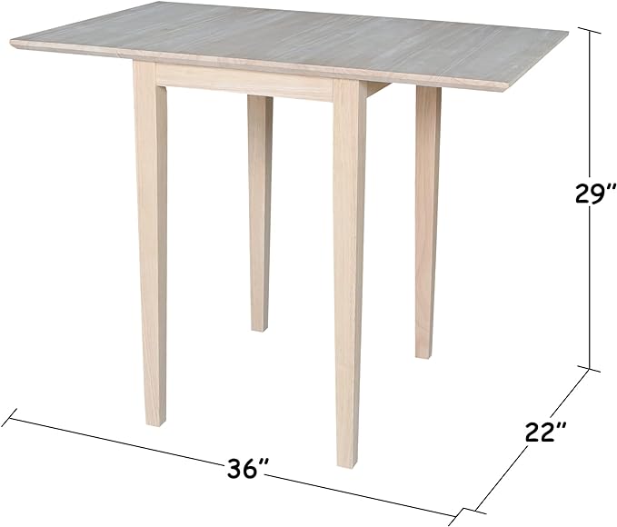 International Concepts Small Drop-leaf Table, Unfinished - LeafyLoom