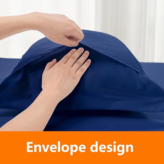Queen Size Comforter Set - 3 Pieces, 1 Reversible Comforter and 2 Pillowcases,Soft Quilted Warm Fluffy Cooling Bedding for All Season,Navy - LeafyLoom