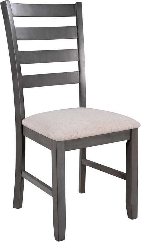 Kitchen 6-Pieces Family Furniture, Solid Wood Dining Room Set with Rectangular Table & 4 Chairs with Bench, Gray - LeafyLoom