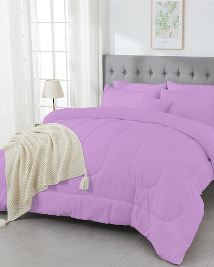 3 Piece Solid Color All Season Bedding Comforter Set Microfiber Soft Lightweight Bedding Set for Kids Teens Adults Room Decor with 1 Comforter and 2 Pillowcases Full - LeafyLoom