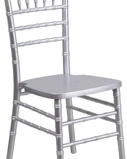 Flash Furniture HERCULES Series Silver Wood Chiavari Chair - LeafyLoom