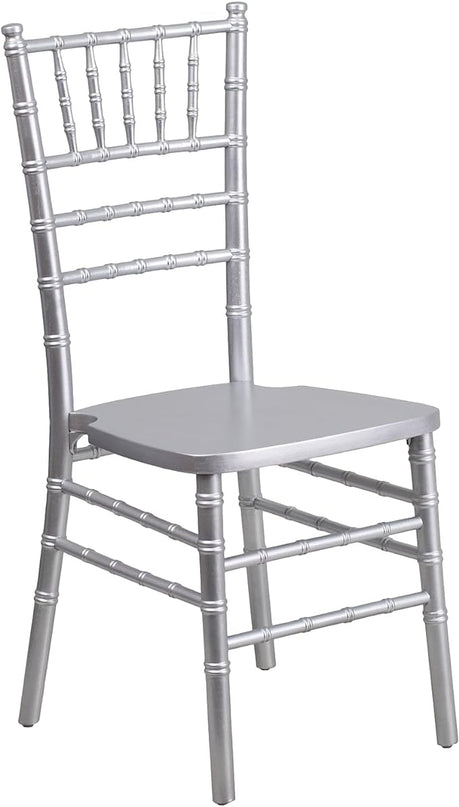 Flash Furniture HERCULES Series Silver Wood Chiavari Chair - LeafyLoom
