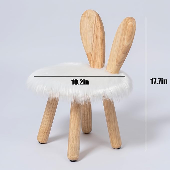 Wooden Toddler Chair Rabbit Stool Suitable for A Variety of Color Rest Stool for Any Room Decoration Game Room Cute Chair - LeafyLoom