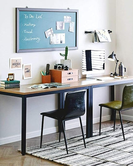 DlandHome 39 inches Small Computer Desk for Home Office Activity Table Writing Table for Small Spaces Study Table Student Laptop Desk Teak and Black DND-AC3BB-100 - LeafyLoom