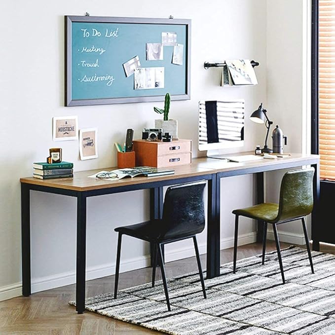 DlandHome 39 inches Small Computer Desk for Home Office Activity Table Writing Table for Small Spaces Study Table Student Laptop Desk Teak and Black DND-AC3BB-100 - LeafyLoom