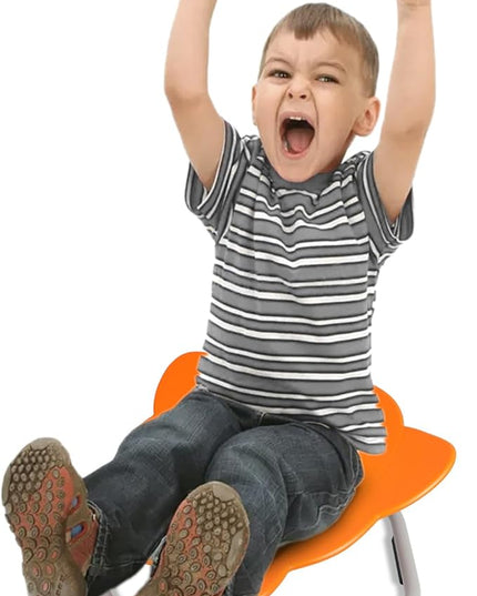 Sensory Toys Kids Swivel Chair, Autism Kids Swivel Chair, Elephant Sit and Spin Seat Balance Chair Indoor for Child Age 3+, Regulating Toddler’s Body Balance, Metal Base Non-Slip Orange - LeafyLoom