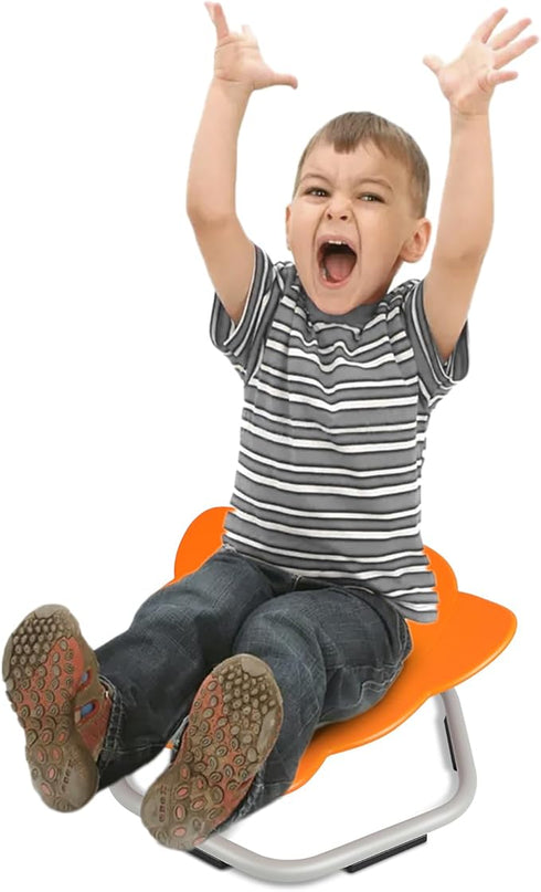 Sensory Toys Kids Swivel Chair, Autism Kids Swivel Chair, Elephant Sit and Spin Seat Balance Chair Indoor for Child Age 3+, Regulating Toddler’s Body Balance, Metal Base Non-Slip Orange - LeafyLoom