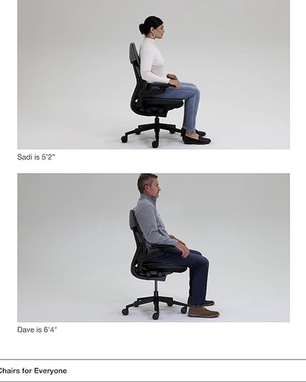 Steelcase Gesture Office Chair - Ergonomic Work Chair with Wheels for Carpet - Comfortable Office Chair - Intuitive-to-Adjust Chairs for Desk - 360-Degree Arms - Blue Jay Fabric - LeafyLoom