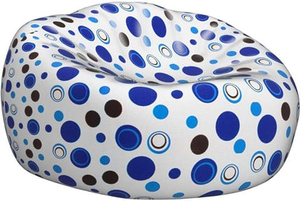 Posh Creations Bean Bag Chair for Kids, Teens, and Adults Includes Removable and Machine Washable Cover, Canvas Bubbles Blue and White, 27in - Medium - LeafyLoom
