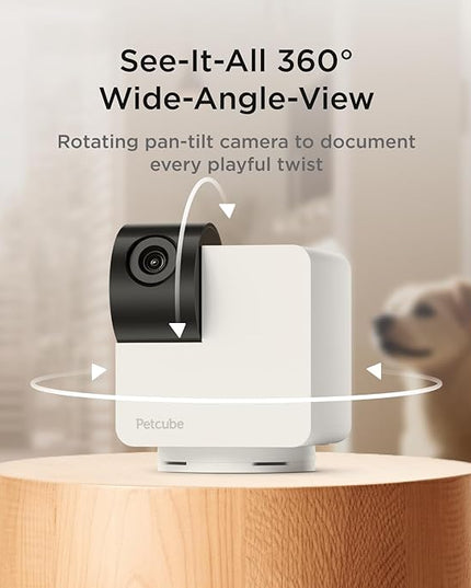 Petcube Cam 360 The Pack of 2 Camera | Ultimate Interactive WiFi Pet and Home Security Pan-Tilt Camera with Phone App, 1080p HD Video, 360° Rotation, Night Vision, Smart Alerts for Home Surveillance Petcube
