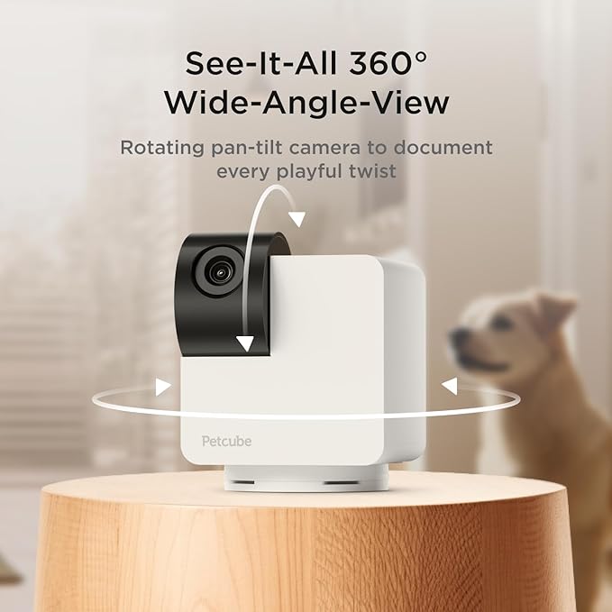 Petcube Cam 360 The Pack of 2 Camera | Ultimate Interactive WiFi Pet and Home Security Pan-Tilt Camera with Phone App, 1080p HD Video, 360° Rotation, Night Vision, Smart Alerts for Home Surveillance Petcube