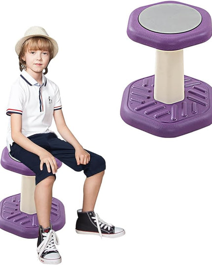 Active Chairs Kids Preschool Wobble Stool - Alternative Flexible Seating Balance Wiggle Stool for Classroom,Preschool,Kindergarten&Elementary School,Active Sensory Chairs,Ages3-8,Purple(14in) - LeafyLoom