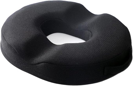 JEMA Donut Pillow, Tailbone Memory Foam Seat Cushion by Ergonomic Innovations for Sores, Coccyx, Sciatica, Pregnancy, Post Natal (Black) - LeafyLoom