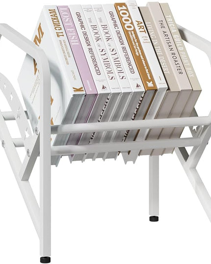 Bookshelf Storage Shelf Bookcase Freestanding Storage Stand Book Organizer for Living Room, Bedroom, Kitchen, Rust Resistance,Easy Assembly Multi-Functional Organizer (1 Tier, White) - LeafyLoom