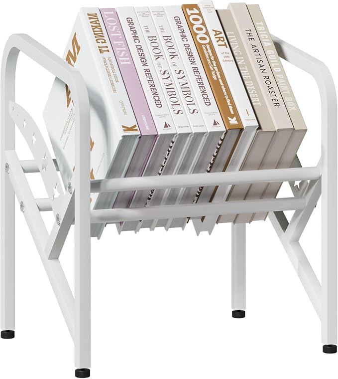 Bookshelf Storage Shelf Bookcase Freestanding Storage Stand Book Organizer for Living Room, Bedroom, Kitchen, Rust Resistance,Easy Assembly Multi-Functional Organizer (1 Tier, White) - LeafyLoom