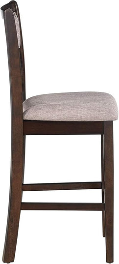 New Classic Furniture Gia Counter Chairs, Set of 2, Cherry Brown - LeafyLoom
