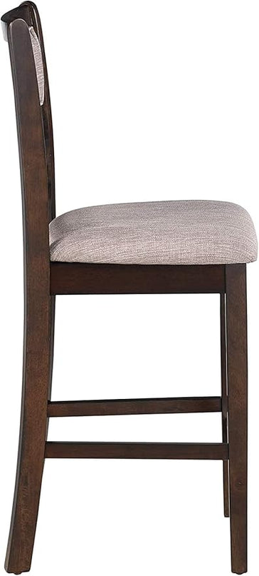 New Classic Furniture Gia Counter Chairs, Set of 2, Cherry Brown - LeafyLoom