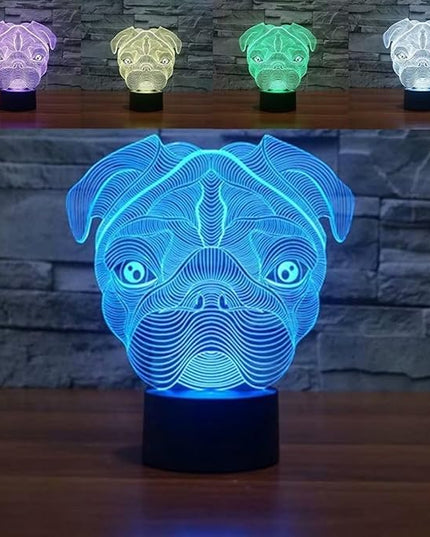 Cute Pug Dog Night Light Baby Animal Led Lights Table Lamps for Home Decor Promotional Gifts for Kids - LeafyLoom