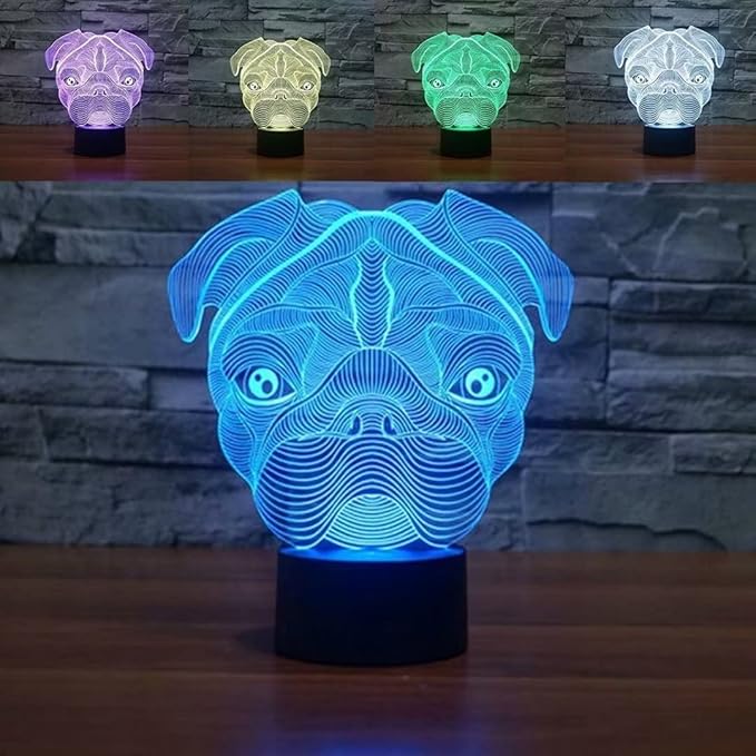 Cute Pug Dog Night Light Baby Animal Led Lights Table Lamps for Home Decor Promotional Gifts for Kids - LeafyLoom