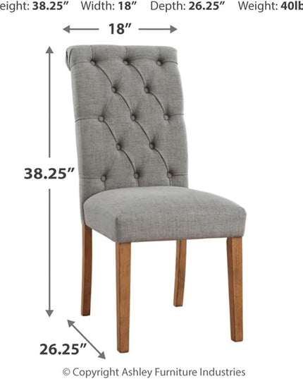 Signature Design by Ashley Harvina French Country 19" Tufted Upholstered Dining Chair, 2 Count, Gray - LeafyLoom