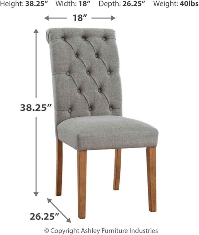 Signature Design by Ashley Harvina French Country 19" Tufted Upholstered Dining Chair, 2 Count, Gray - LeafyLoom