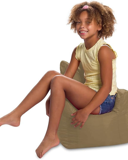 Posh Creations Structured Comfy Bean Bag Chair for Gaming, Reading, and Watching TV, Pasadena Chair, Microsuede - Camel - LeafyLoom