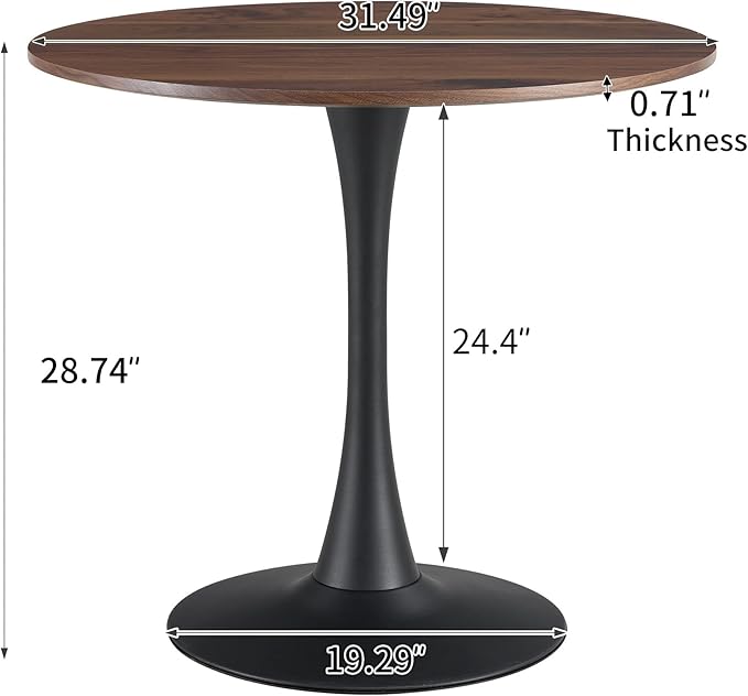 NicBex Dining Table Contemporary Kitchen Table Farmhouse Rustic Mid-Century Round Dining Table for Small Places Round Dining Table, Easy Assembly, Natural Wood Wash - LeafyLoom