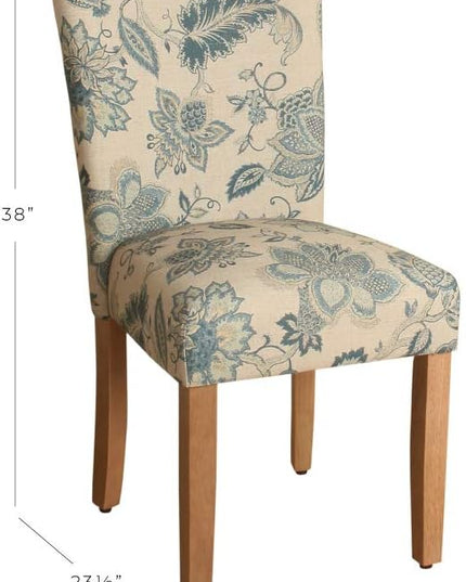 HomePop Parsons Classic Upholstered Accent Dining Chair, Set of 2, Blue Jacobean - LeafyLoom