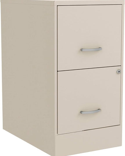 Lorell LYS SOHO File/File 2-Drawer File Cabinet, Stone,Chrome - LeafyLoom
