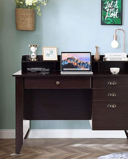 Computer Desk, Brown - LeafyLoom