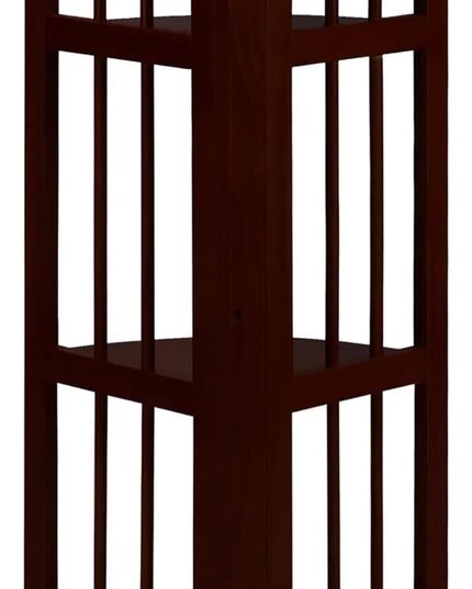 Casual Home 100% Solid Wood Bookcase Freestanding Corner Shelf Display Stand Storage for Home Office, Bedroom, Living Room, 38.75"H, Truffle Brown - LeafyLoom