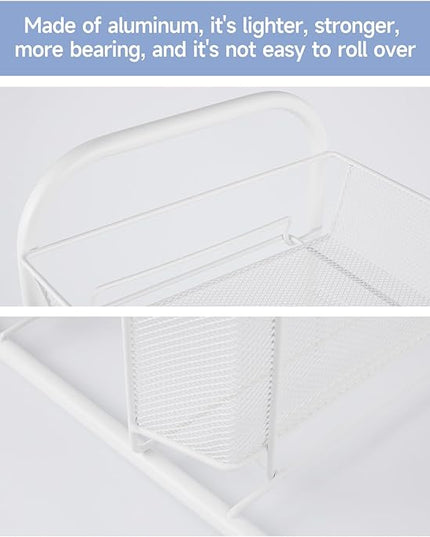 SUBMARINE 4 Tier Rolling Cart, Household Storage Rolling Cart, Rolling Carts with Wheels, Storage Shelves for Kitchens, Bathrooms, Bedrooms, Cabinets, Small Space Storage Cart - LeafyLoom