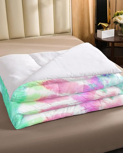 Erosebridal Kids Tie Dye Comforter Set, Bohemian Psychedelic Duvet Sets Full Size for Girls Boys Teens Women Bedroom, Boho Gypsy Spiral Bedding Set Watercolor Trippy Duvet Insert, Pink Teal Blue - LeafyLoom