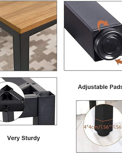 BIBOC 24X48 inches Computer Desk/Dining Table, Office Desk, Composite Wood Board Sturdy Writing Workstation for Home Office Walnut and Black Legs - LeafyLoom