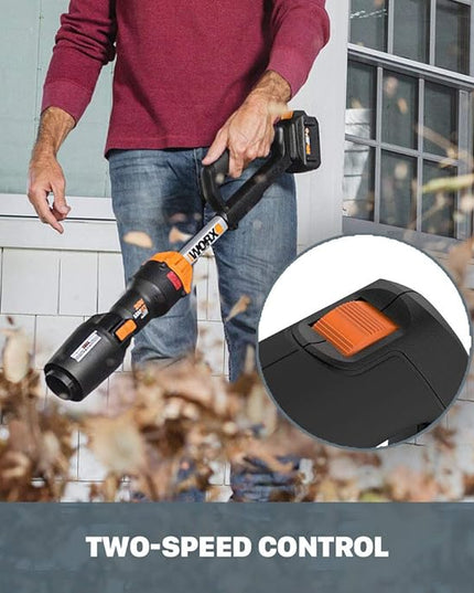 Worx Nitro WG543.9 20V LEAFJET Leaf Blower Cordless with Battery and Charger, Blowers for Lawn Care Only 3.8 Lbs., Cordless Leaf Blower Brushless Motor– Tool Only - LeafyLoom