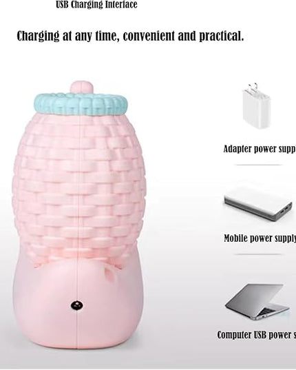 Cute Desk Lamp,Childrens Led Night Light, Portable Foldable Rechargeable Animal Table Lamp for Kids Students Desk with Lights (Blue) - LeafyLoom