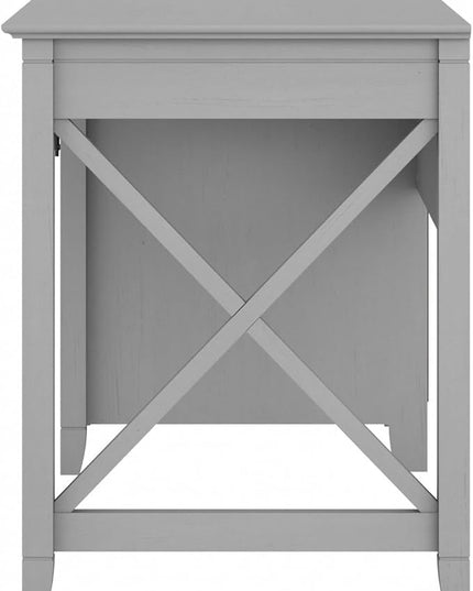 Bush Furniture Key West Computer Desk with Storage | Farmhouse PC Table for Home Office, 54W, Cape Cod Gray - LeafyLoom