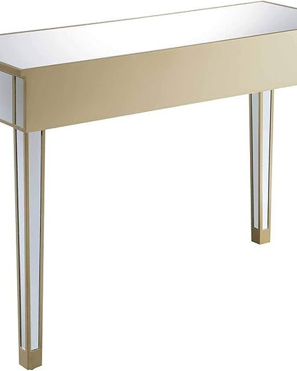 Convenience Concepts Gold Coast Desk, Champagne/Mirror - LeafyLoom