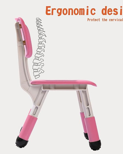 Kids' Desk Chairs Adjustable Height is Suitable for Children's Chairs Used in Families, Schools and Day-Care Between 2-10 Years Old The Max Bearing Capacity is 220LB(6PCS-Beige) - LeafyLoom