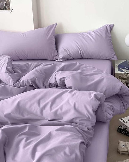 ETDIFFE Light Purple Comforter Set King Size, 3 Piece Aesthetic Modern Bedding Set - Soft & Lightweight All Season Microfiber Down Alternative Bed Comforter with 2 Pillow Shams for Women - LeafyLoom
