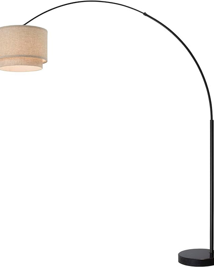 Arc Floor Lamp Modern 81" Tall Standing Lamps for Living Room - Stand Up Arching Lamp (6938DS-BEIGE) - LeafyLoom