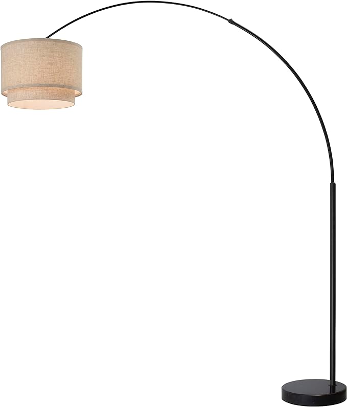 Arc Floor Lamp Modern 81" Tall Standing Lamps for Living Room - Stand Up Arching Lamp (6938DS-BEIGE) - LeafyLoom