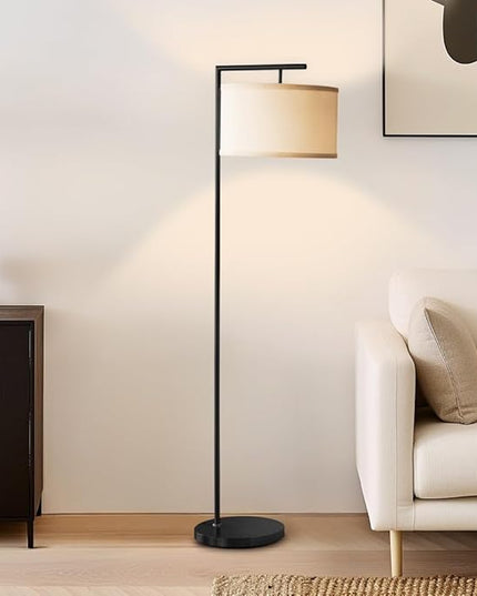 Brightech Montage Modern Floor lamp, LED Floor Lamp for Living Rooms & Offices - Tall Standing Lamp for Bedroom Reading - Corner Pole Lamp for Contemporary Home Decor - Black - LeafyLoom