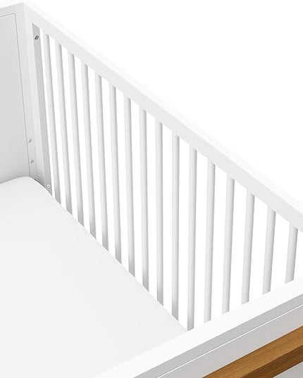 Storkcraft Equinox 3-in-1 Convertible Crib (Vintage Driftwood) Easily Converts to Toddler Bed & Daybed, 3-Position Adjustable Mattress Support Base, Modern Two-Tone Design for Contemporary Nursery - LeafyLoom
