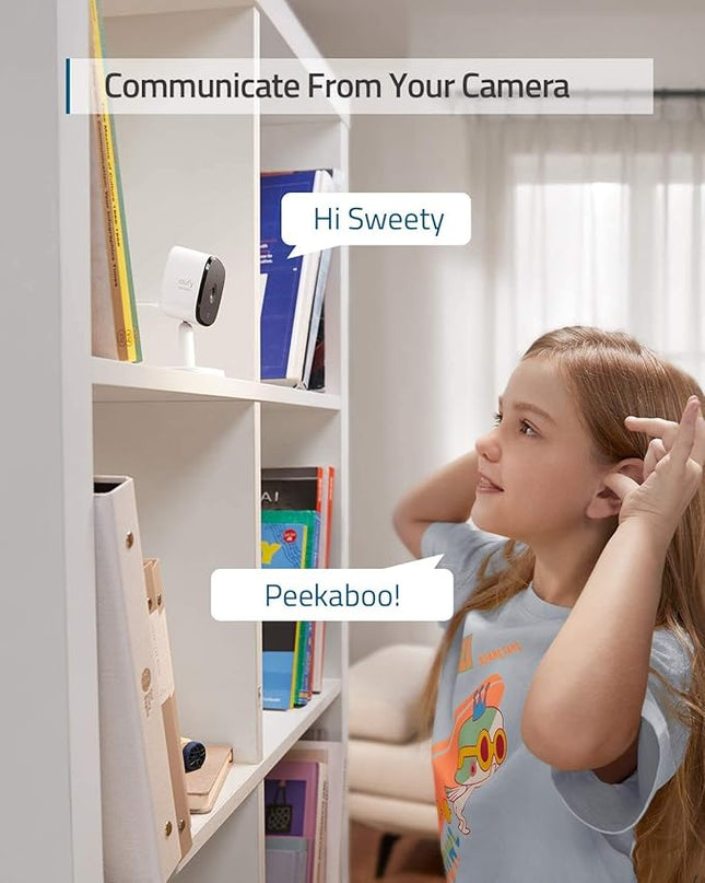 eufy Security Indoor Cam C120 2-Cam Kit | 2K Security Indoor Camera | Plug-in Camera with Wi-Fi | Human and Pet AI | Works with Voice Assistants | Night Vision | Two-Way Audio | HomeBase 3 Compatible eufySecurity